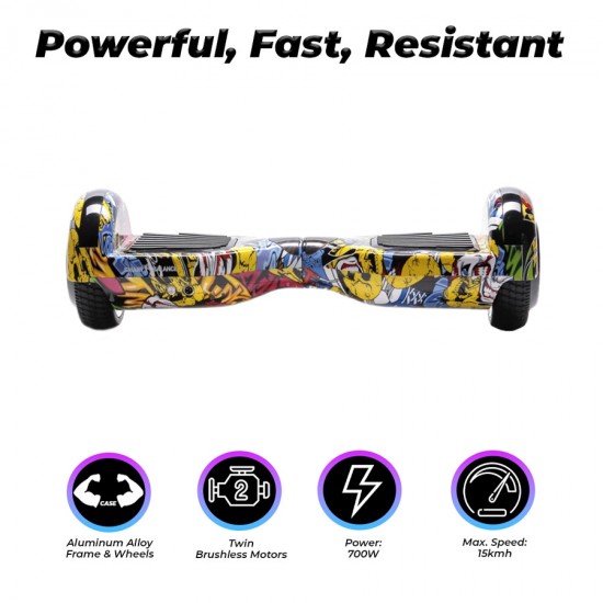 Hoverboard 6.5 inch, Regular HipHop, Autonomie Extinsa, Smart Balance 3