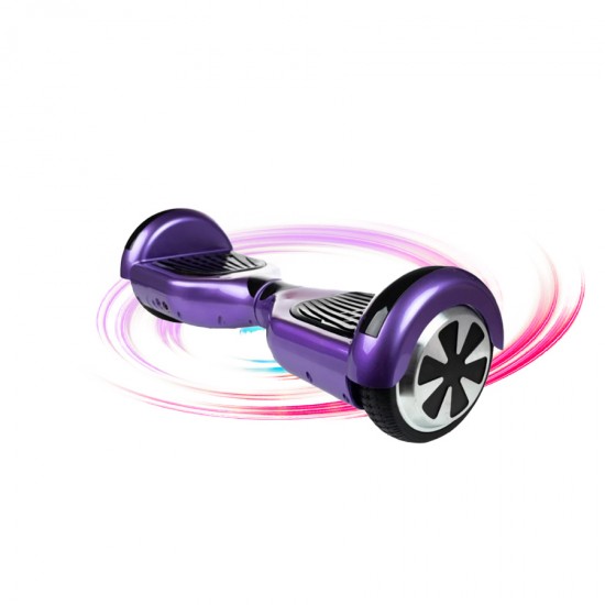 Hoverboard cu Boxe Bluetooth, Lumini LED si Auto Balans, roti 6.5'', 15km Autonomie, Putere 700W, Baterie 4Ah Samsung Cell, Smart Balance Regular Purple