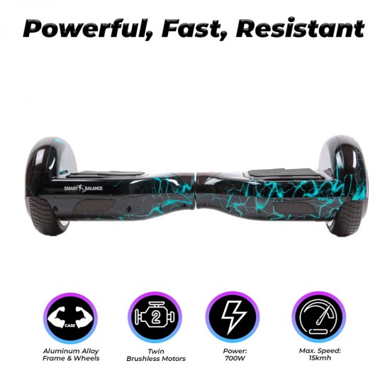 Hoverboard 6.5 inch, Regular Thunderstorm, Autonomie Extinsa, Smart Balance 3