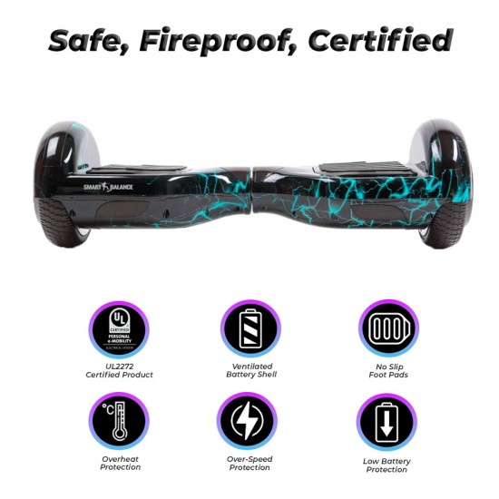 Hoverboard 6.5 inch, Regular Thunderstorm, Autonomie Extinsa, Smart Balance 4