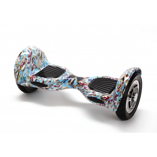 Hoverboard OffRoad cu Boxe Bluetooth, Lumini LED si Auto Balans, roti 10'', 15km Autonomie, Putere 700W, Baterie 4Ah Samsung Cell, Smart Balance OffRoad Clown