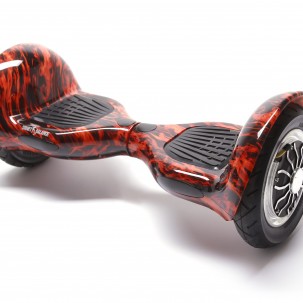 Hoverboard Smart Balance, OffRoad Flame, roti 10 inch, Bluetooth, Autobalans, Led Lights, 700W, Baterie cu Celule Samsung