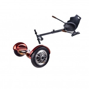 Set Hoverboard OffRoad cu Scaun, Hoverkart Ergonomic, Boxe Bluetooth, Lumini LED si Auto Balans, roti 10'', 15km Autonomie, Putere 700W, Baterie 4Ah Samsung Cell, Smart Balance OffRoad Sunset