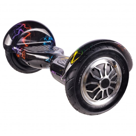 Pachet Hoverboard 10 inch cu Scaun cu Suspensii, Off-Road Thunderstorm, Autonomie Standard si Hoverkart Negru cu Suspensii Duble, Smart Balance 5