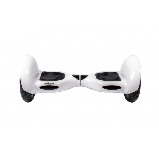 Set Hoverboard 10 inch cu Scaun Standard, Off-Road White, Autonomie Extinsa si Hoverkart Ergonomic Negru, Smart Balance 4