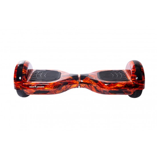 Set Hoverboard cu Scaun, Hoverkart Rosu cu Suspensii Duble, Boxe Bluetooth, Lumini LED si Auto Balans, roti 6.5'', 15km Autonomie, Putere 700W, Baterie 4Ah Samsung Cell, Smart Balance Regular Flame 3