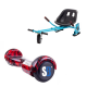 Set Hoverboard cu Scaun, Hoverkart Albastru cu Suspensii Duble, Boxe Bluetooth, Lumini LED si Auto Balans, roti 6.5'', 15km Autonomie, Putere 700W, Baterie 4Ah Samsung Cell, Smart Balance Regular Flame cu maner 2