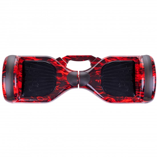 Set Hoverboard cu Scaun, Hoverkart Ergonomic, Boxe Bluetooth, Lumini LED si Auto Balans, roti 6.5'', 15km Autonomie, Putere 700W, Baterie 4Ah Samsung Cell, Smart Balance Regular Flame cu maner 4