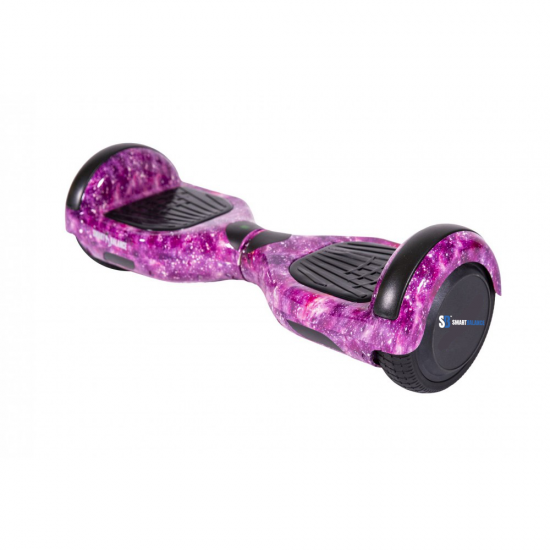 Pachet Hoverboard 6.5 inch cu Scaun Standard, Regular Galaxy Pink, Autonomie Extinsa si Hoverkart Ergonomic Negru, Smart Balance 4