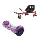 Set Hoverboard cu Scaun, Hoverkart Rosu cu Suspensii Duble, Boxe Bluetooth, Lumini LED si Auto Balans, roti 6.5'', 15km Autonomie, Putere 700W, Baterie 4Ah Samsung Cell, Smart Balance Regular Galaxy pink cu maner 2