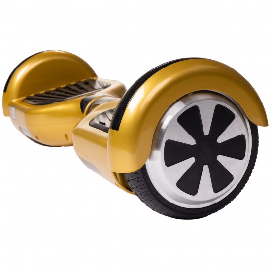 Set Hoverboard cu Scaun, Hoverkart Ergonomic, Boxe Bluetooth, Lumini LED si Auto Balans, roti 6.5'', 15km Autonomie, Putere 700W, Baterie 4Ah Samsung Cell, Smart Balance Regular Gold 6