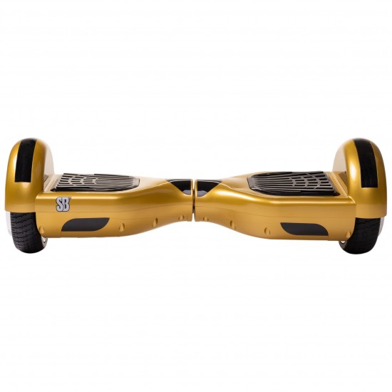 Set Hoverboard cu Scaun, Hoverkart Rosu cu Suspensii Duble, Boxe Bluetooth, Lumini LED si Auto Balans, roti 6.5'', 15km Autonomie, Putere 700W, Baterie 4Ah Samsung Cell, Smart Balance Regular Gold 2