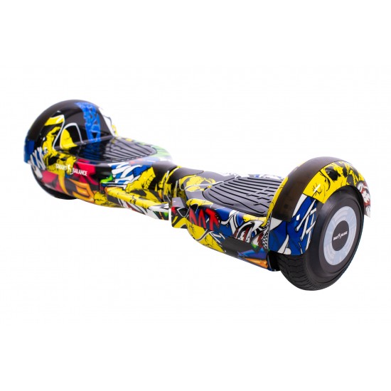 Hoverboard cu Boxe Bluetooth, Lumini LED si Auto Balans, roti 6.5'', 15km Autonomie, Putere 700W, Baterie 4Ah Samsung Cell, Smart Balance Regular HipHop cu maner