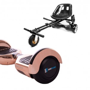 Pachet Hoverboard cu Scaun Smartbalance™, Regular Iron Special, roti 6.5 inch, Bluetooth, Autobalans, LED Lights, 700W + Scaun Hoverboard cu Suspensii Negru