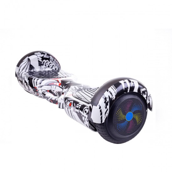 Set Hoverboard cu Scaun, Hoverkart Negru cu Suspensii Duble, Boxe Bluetooth, Lumini LED si Auto Balans, roti 6.5'', 15km Autonomie, Putere 700W, Baterie 4Ah Samsung Cell, Smart Balance Regular Last Dead cu maner 6