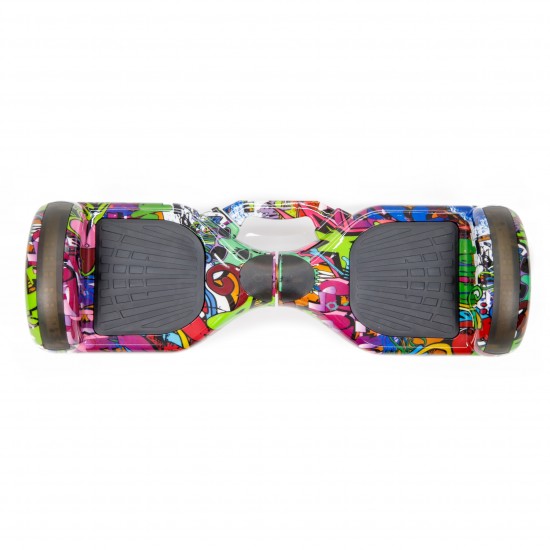 Pachet Hoverboard cu Scaun Smartbalance™, Regular Multicolor cu Maner, roti 6.5 inch, Bluetooth, Autobalans, LED Lights, 700W, Baterie cu Celule Samsung + Scaun Hoverboard Cu Suspensii Negru 