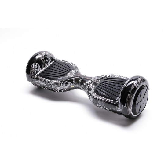 Hoverboard cu Boxe Bluetooth, Lumini LED si Auto Balans, roti 6.5'', 15km Autonomie, Putere 700W, Baterie 4Ah Samsung Cell, Smart Balance Regular SkullHead