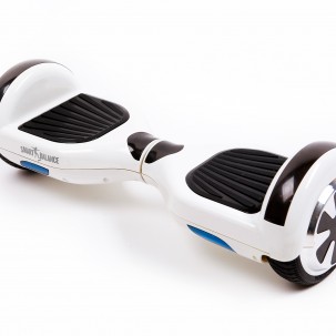 Hoverboard Smart Balance, Regular White Pearl, roti 6.5 inch, Bluetooth, Autobalans, Led Lights, 700W, Baterie cu Celule Samsung
