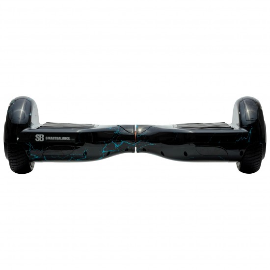 Set Hoverboard cu Scaun, Hoverkart Albastru cu Suspensii Duble, Boxe Bluetooth, Lumini LED si Auto Balans, roti 6.5'', 15km Autonomie, Putere 700W, Baterie 4Ah Samsung Cell, Smart Balance Regular Thunderstorm Blue 4