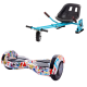 Pachet Hoverboard cu Scaun Smartbalance™,Transformers Splash, roti 8 inch, Bluetooth, Autobalans, LED Lights, 700W, Baterie cu Celule Samsung + Scaun Hoverboard cu Suspensii Albastru 2