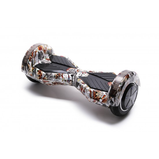 Hoverboard cu Boxe Bluetooth, Lumini LED si Auto Balans, roti 8'', 15km Autonomie, Putere 700W, Baterie 4Ah Samsung Cell, Smart Balance Transformers Tattoo 