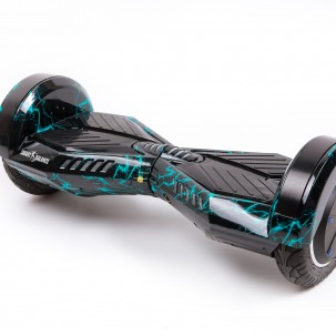 Hoverboard cu Boxe Bluetooth, Lumini LED si Auto Balans, roti 6.5'', 15km Autonomie, Putere 700W, Baterie 4Ah Samsung Cell, Smart Balance Transformers Thunderstorm Blue