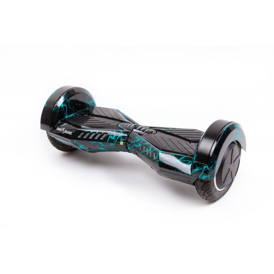 Pachet Hoverboard 8 inch cu Scaun cu Suspensii, Transformers Thunderstorm, Autonomie Standard si Hoverkart Negru cu Suspensii Duble, Smart Balance 2