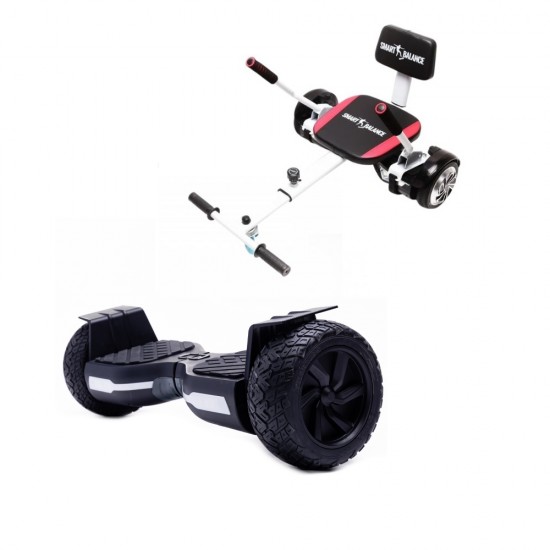 Pachet Hoverboard cu Scaun Smartbalance™, Hummer Black, roti 8.5 inch, Bluetooth, Autobalans, LED Lights, 700W + Scaun Hoverboard cu Burete Pachet Hoverboard cu Scaun Smartbalance™, Hummer Black, roti 8.5 inch, Bluetooth, Autobalans, LED Lights, 700W + Scaun Hoverboard cu Burete