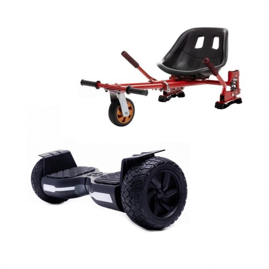Pachet Hoverboard cu Scaun Smartbalance™, Hummer Black, roti 8.5 inch, Bluetooth, Autobalans, LED Lights, 700W, Baterie cu Celule Samsung + Scaun Hoverboard cu Suspensii Rosu Pachet Hoverboard cu Scaun Smartbalance™, Hummer Black, roti 8.5 inch, Bluetooth, Autobalans, LED Lights, 700W, Baterie cu Celule Samsung + Scaun Hoverboard cu Suspensii Rosu