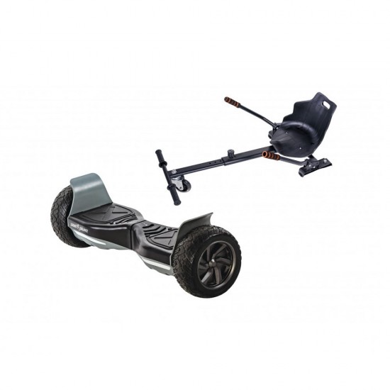 Pachet Hoverboard 8.5 inch cu Scaun Standard, Hummer Black, Autonomie Standard si Hoverkart Ergonomic Negru, Smart Balance