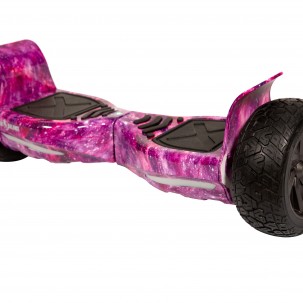 Hoverboard All-Terrain cu Boxe Bluetooth, Lumini LED si Auto Balans, roti 8.5'', 15km Autonomie, Putere 700W, Baterie 4Ah Samsung Cell, Smart Balance Hummer Galaxy Pink