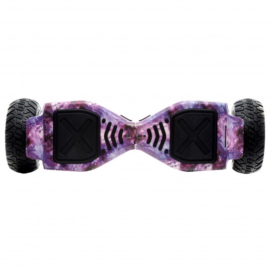 Set Hoverboard All Terrain cu Scaun, Hoverkart Rosu cu Suspensii Duble, Boxe Bluetooth, Lumini LED si Auto Balans, roti 8.5'', 15km Autonomie, Putere 700W, Baterie 4Ah Samsung Cell, Smart Balance Hummer Galaxy 4