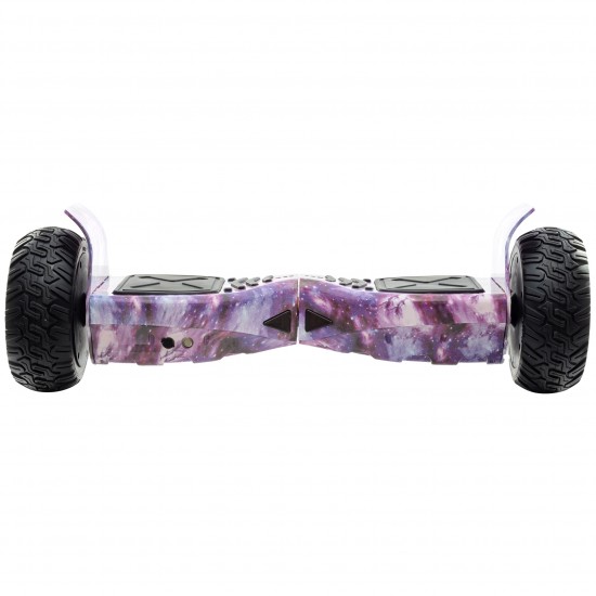 Set Hoverboard All Terrain cu Scaun, Hoverkart Albastru cu Suspensii Duble, Boxe Bluetooth, Lumini LED si Auto Balans, roti 8.5'', 15km Autonomie, Putere 700W, Baterie 4Ah Samsung Cell, Smart Balance Hummer Galaxy 6