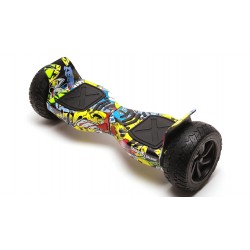 Hoverboard All-Terrain cu Boxe Bluetooth, Lumini LED si Auto Balans, roti 8.5'', 15km Autonomie, Putere 700W, Baterie 4Ah Samsung Cell, Smart Balance Hummer HipHop