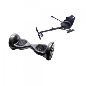 Pachet Hoverboard 10 inch cu Scaun Hoverkart, OffRoad Carbon autonomie standard pentru copii si adulti