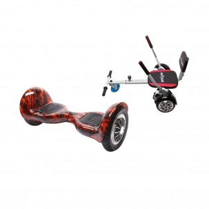 Pachet Hoverboard cu Scaun Smartbalance™, OffRoad Flame, roti 10 inch, Bluetooth, Autobalans, LED Lights, 700W, Baterie cu Celule Samsung + Scaun Hoverboard cu Burete