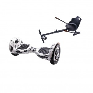 Set Hoverboard OffRoad cu Scaun, Hoverkart Ergonomic, Boxe Bluetooth, Lumini LED si Auto Balans, roti 10'', 15km Autonomie, Putere 700W, Baterie 4Ah Samsung Cell, Smart Balance OffRoad NewsPaper