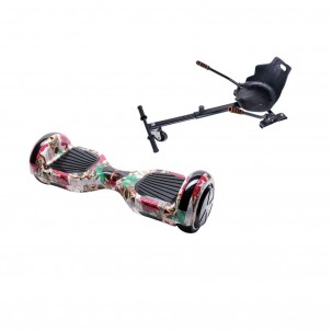 Pachet Hoverboard cu Scaun Smartbalance™, Regular Skull Color, roti 6.5 inch, Bluetooth, Autobalans, LED Lights, 700W, Baterie cu Celule Samsung + Scaun Hoverboard