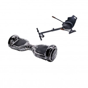 Pachet Hoverboard cu Scaun Smartbalance™, Regular SkullHead, roti 6.5 inch, Bluetooth, Autobalans, LED Lights, 700W, Baterie cu Celule Samsung + Scaun Hoverboard