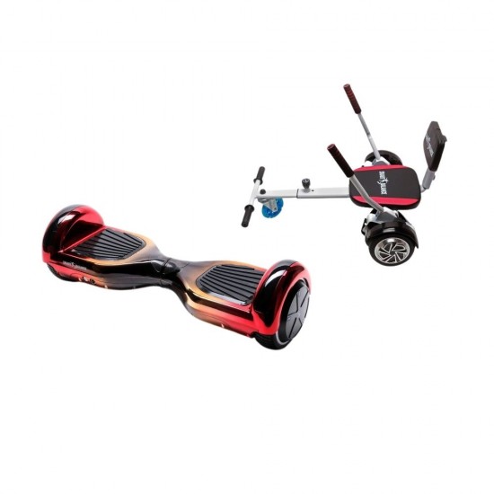 Set Hoverboard cu Scaun, Hoverkart Confort, Boxe Bluetooth, Lumini LED si Auto Balans, roti 6.5'', 15km Autonomie, Putere 700W, Baterie 4Ah Samsung Cell, Smart Balance Regular Sunset 1