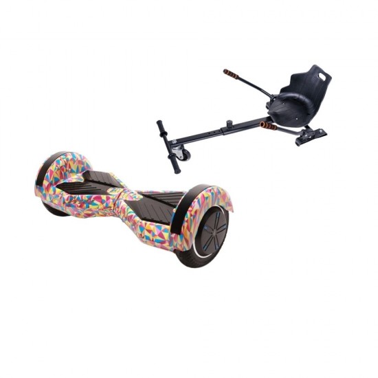 Pachet Hoverboard cu Scaun Smartbalance™, Transformers Abstract, roti 6.5 inch, Bluetooth, Autobalans, LED Lights, 700W + Scaun Hoverboard 1