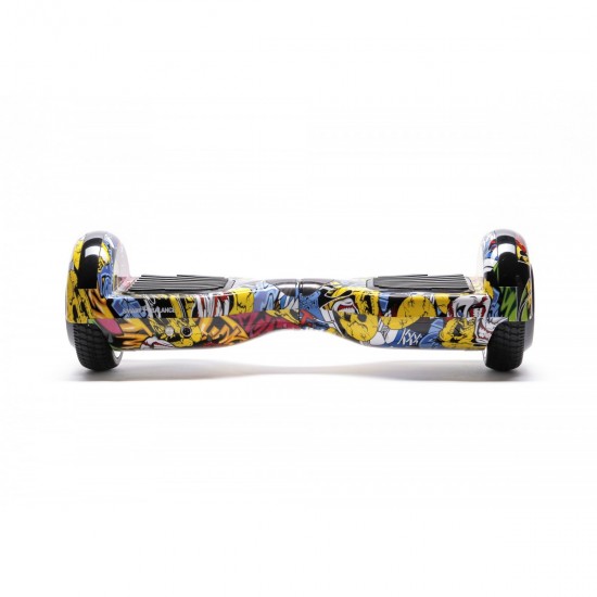Pachet Hoverboard 6.5 inch cu Scaun Confort, Regular HipHop PRO, Autonomie Extinsa si Hoverkart cu Burete Alb, Smart Balance 3