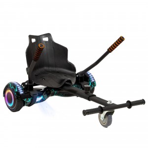 Pachet Hoverboard 6.5 inch cu Scaun Hoverkart, Regular Thunderstorm PRO autonomie standard pentru copii si adulti