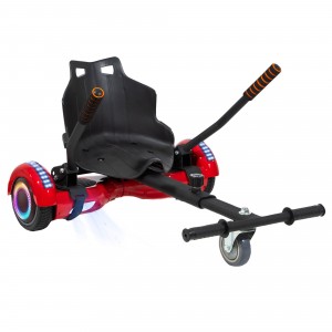 Pachet Hoverboard 6.5 inch cu Scaun Hoverkart, Regular Red PRO autonomie standard pentru copii si adulti