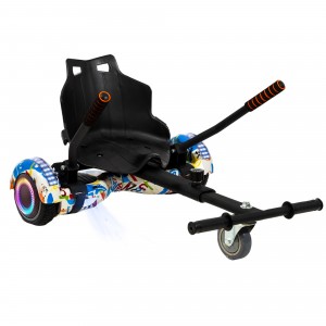 Pachet Hoverboard 6.5 inch cu Scaun Hoverkart, Regular Splash PRO autonomie extinsa pentru copii si adulti