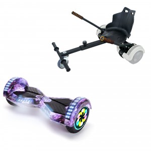 Pachet Hoverboard 8 inch cu Scaun Hoverkart, Transformers Galaxy PRO autonomie standard pentru copii si adulti