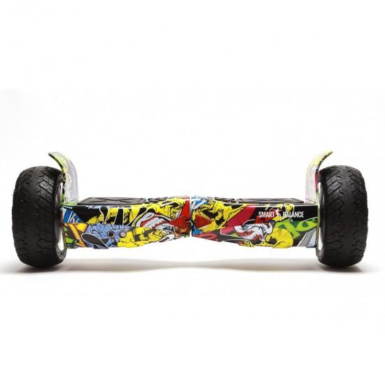 Pachet Hoverboard 8.5 inch cu Scaun Confort, Hummer HipHop PRO, Autonomie Extinsa si Hoverkart cu Burete Alb, Smart Balance 3