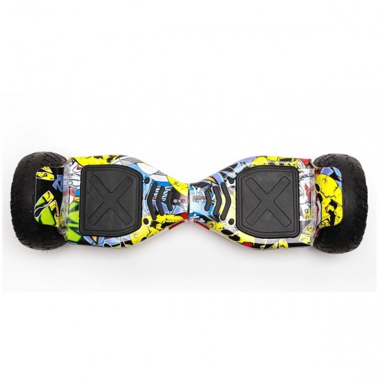 Pachet Hoverboard 8.5 inch cu Scaun Confort, Hummer HipHop PRO, Autonomie Extinsa si Hoverkart cu Burete Alb, Smart Balance 5