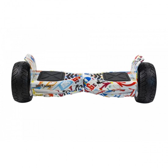 Pachet Hoverboard 8.5 inch cu Scaun Confort, Hummer Splash PRO, Autonomie Extinsa si Hoverkart cu Burete Alb, Smart Balance 3