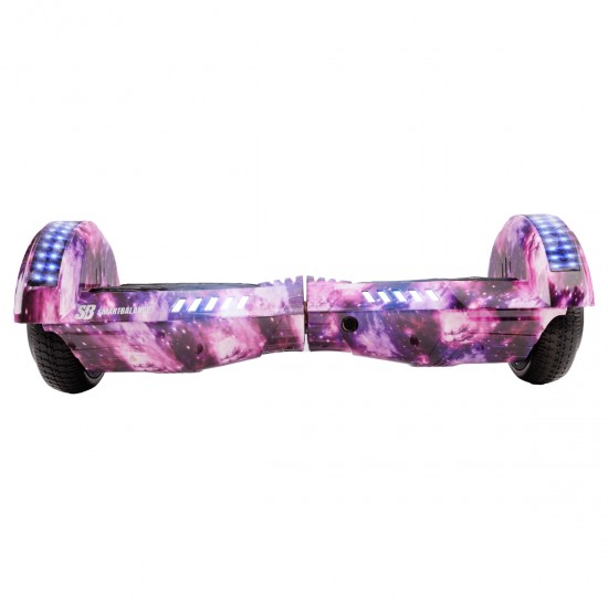 Pachet Hoverboard 6.5 inch cu Scaun Confort, Transformers Galaxy Pink PRO, Autonomie Extinsa si Hoverkart cu Burete Alb, Smart Balance 3
